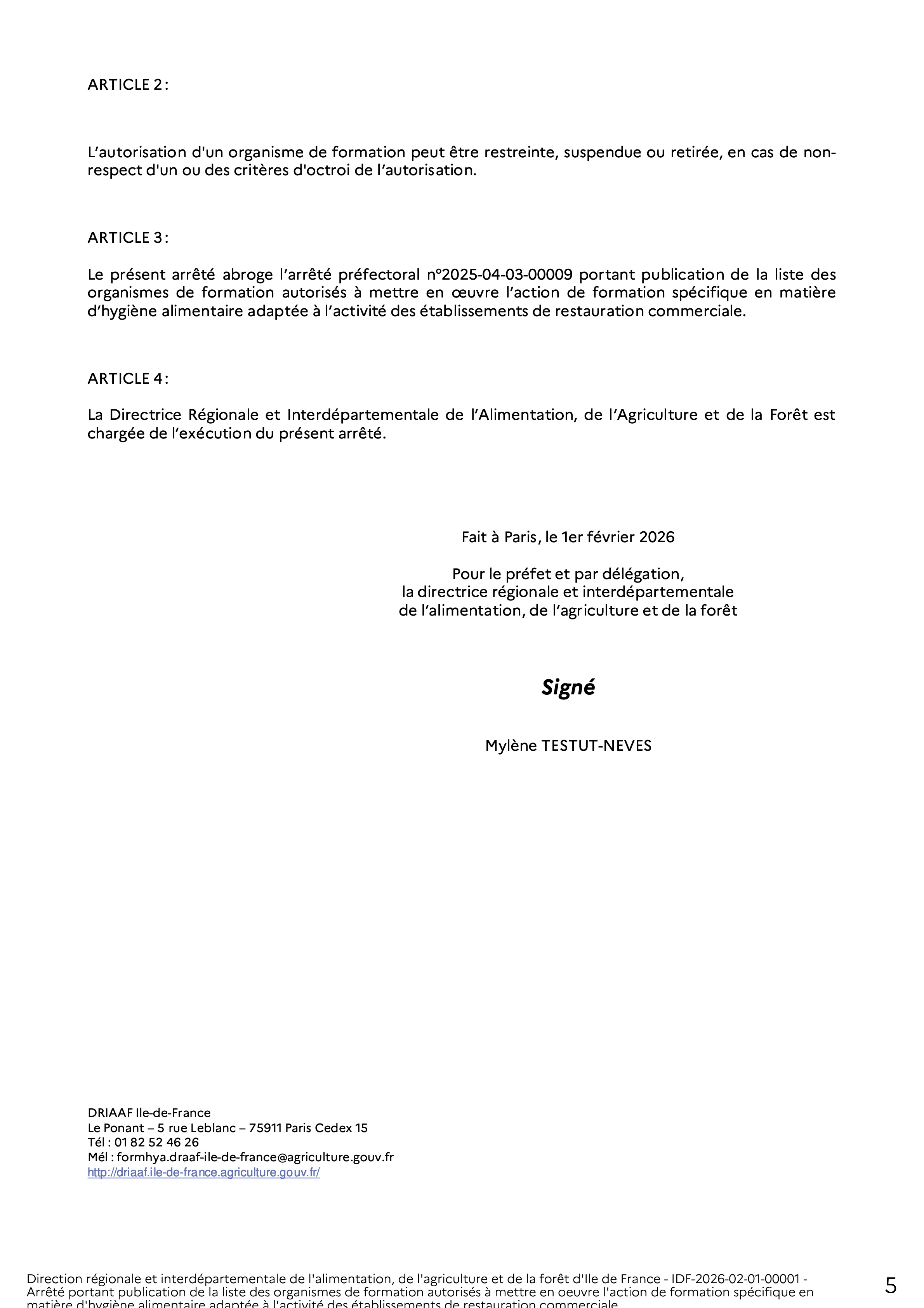 Arrêté DRAAF 2026 - page 5